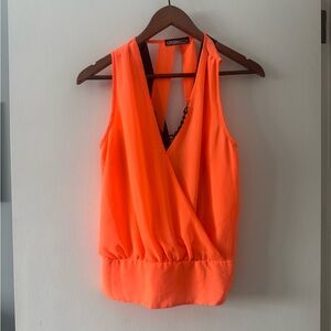 Vibrant Orange Sleeveless Top